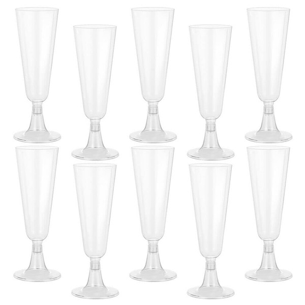 eMKay® Clear Plastic Champagne Flutes/Glasses 140ml - 24 Count (Pack