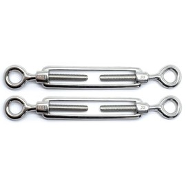 M4 x 58mm Eye & Eye Turnbuckles Wire Tensioner Strainer Closed Hook Threaded Hook A4 Marine Grade Stainless Steel (Pack of 2)