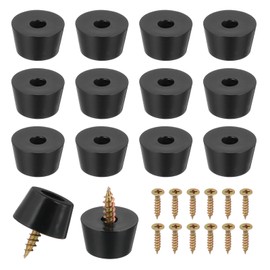 PATIKIL 14 Set Rubber Feet, 19x15x11mm Cutting Board Feet Non Slip Bumpers 5mm Screw on Rubber Feet Round Black Pads for Electronics Furniture Cutting Board Chairs Cabinet Sofa Speaker