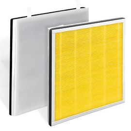 Vital 100 Air Replacement Filter, True HEPA 3-in-1 H13 High Efficiency Activated Carbon Filter fits for LEVOIT VITAL 100 Air Purifier Filter Vital 100-RF Air Filter,Yellow (VITAL 100-RF, 2 Pack)