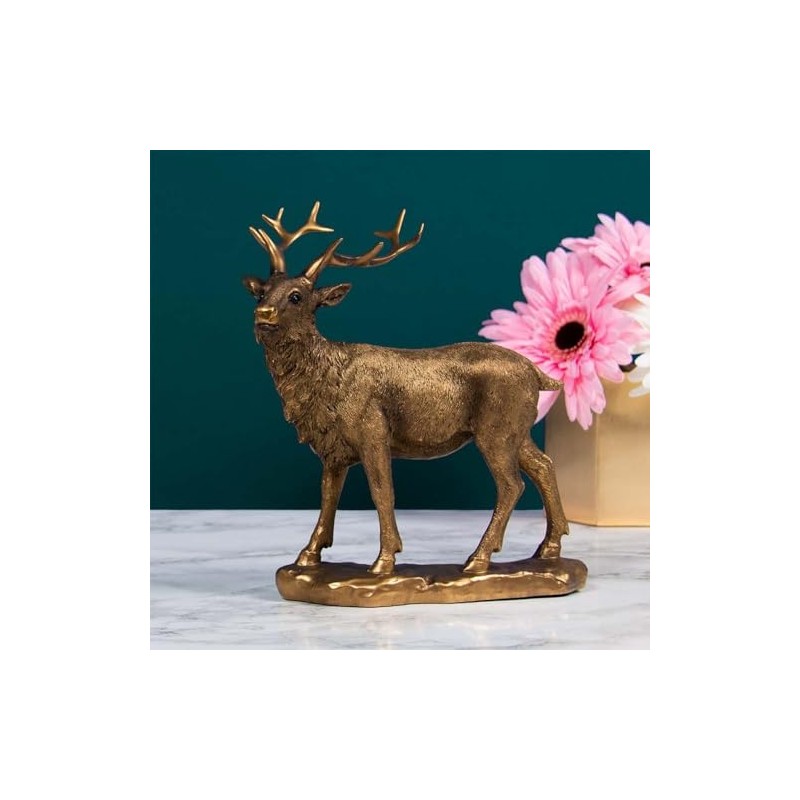 Bronzed Stag Resin Bronze Effect Deer Ornament