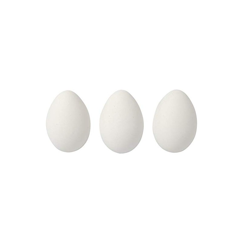 Egg, H: 6 cm, white, Plastic, 12pcs