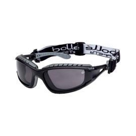 Bolle TRACPSF Tracker Glasses Nylon Frame Anti-Scratch and Fog Lens, Black/Smoke