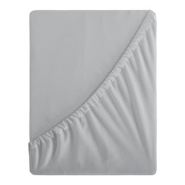 Aisbo Single Fitted Sheet Grey - Extra Deep Pocket Bed Sheet 16 inch 40 cm - Microfiber Bottom Sheet, 90x190cm