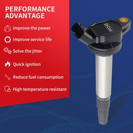 DrCax OEM Ignition Coil UF619,UF596 Compatible with Toyota, Scion, Lexus Vehicles Corolla, Matrix Prius V Plug-In Vibe xD CT200h - Replaces 90919-02258,90919-02252,C1714 - L4 1.8L Engines - 1 Pack