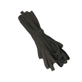 Bowtique Emilee Paquete elástico de 1/4 pulgadas de 10 yardas, trenzado elástico delgado para máscaras faciales, diademas o lazos para el cabello (gris metálico)