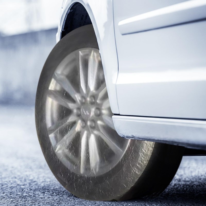 SHINEOFI Disposable Tire Covers for Truck Wheel Protection Transparent Plastic