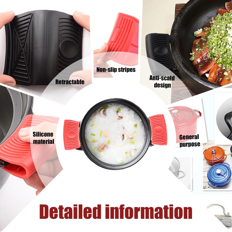 2Pcs Silicone Assist Handle Holder Grip, Heat Resistant Cast Iron