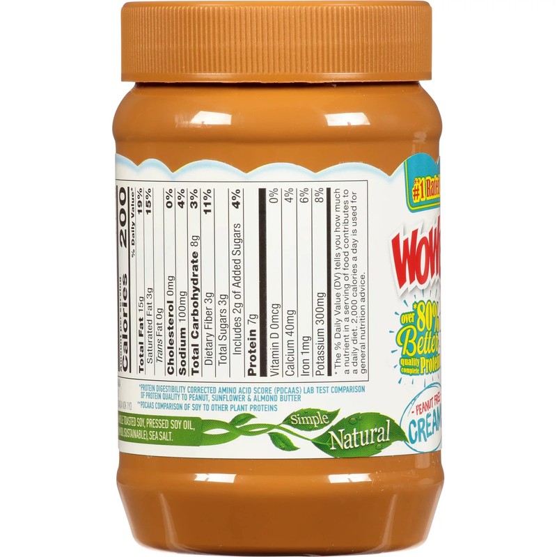 WOWBUTTER Natural Peanut Free Creamy, 1.1 Lb Jar (Pack of
