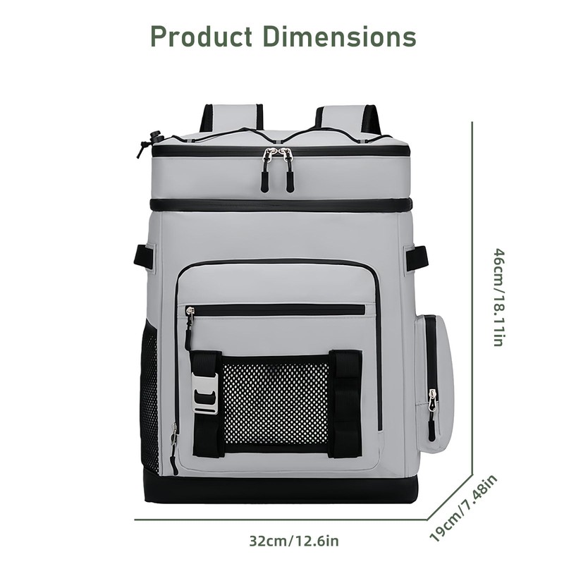 Large Waterproof Leakproof Insulated Cooler Backpack(Black)