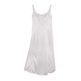 Little Things Mean A Lot Girls White Simple Princess Style Tea Length Nylon Slip with Adjustable Straps - 10