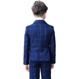 YuanLu Boys Suit for Kids Dress Clothes for Wedding Ring Bearer Outfit Lake Blue Suit Set Size 7