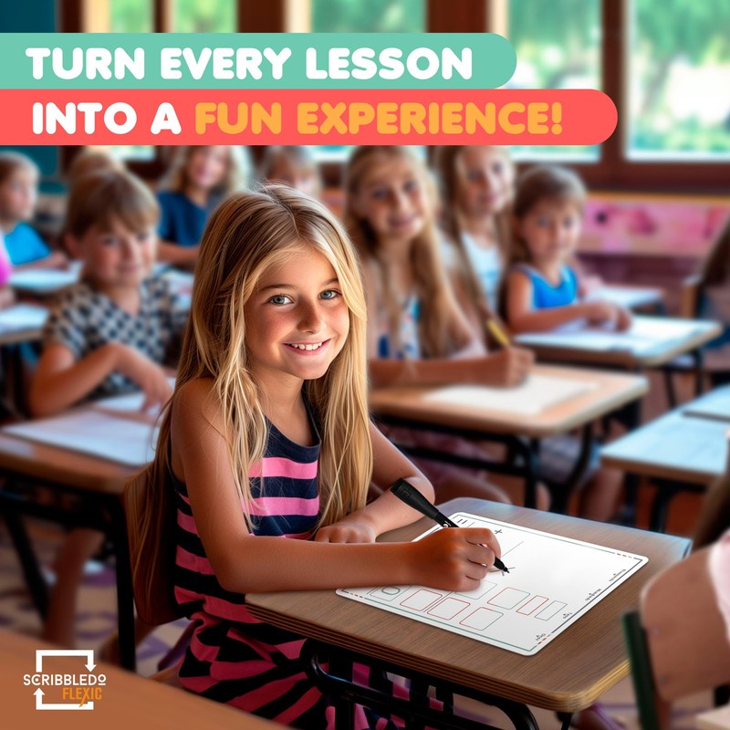 SCRIBBLEDO Multiplication Practice 9"x12" Small White Board Dry Erase Sheets