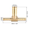 sourcing map 6x10x6mm Brass Hose Reducer Barb Fitting Tee T-Shaped