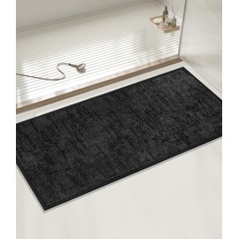 YIHOUSE Bathroom Rugs Mat 16x32, Non Slip Quick Dry Bath Mat for Bathroom Thin Bath Rugs Absorbent Fit Under Door Machine Washable Low Pile for Sink, Shower, (Dark, 16"x32")