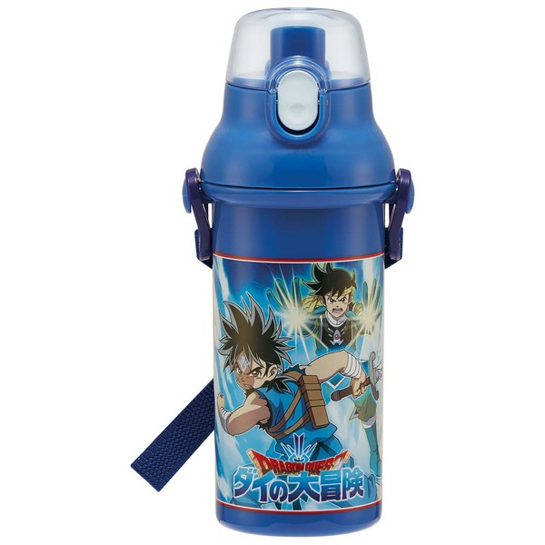 Skater PSB5SANAG Children's Plastic Water Bottle, 16.9 fl oz (480 ml), Silver Ion, Ag+ Antibacterial, Dai no Tai Adventure Dragon Quest