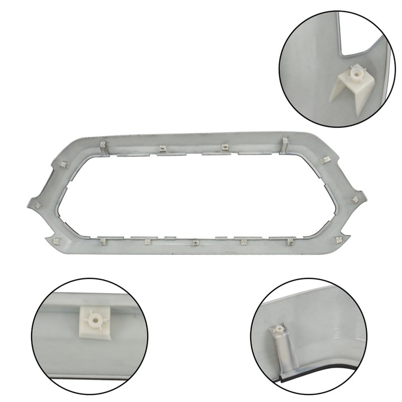 TJHSM Front Upper Grille Outer Frame Surround Black Textured Replacement
