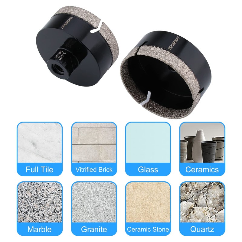 Diamond Hole Saw, 3-1/2" Hole Saw for Tiles Granite Marble