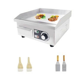 ExGizmo 22" Commercial Electric Griddle,Electric Countertop Flat Top Griddle,110V 1600W Electric Flat Top Grill,Non-Stick Restaurant Teppanyaki Stainless Steel Grill,Adjustable Temperature Control