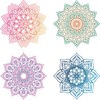 GORGECRAFT Pack of 4 Mandala Window Stickers, Static Flower of