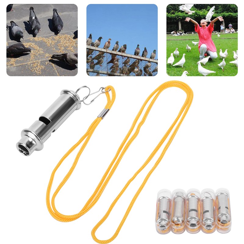 Stainless Steel Ultrasonic Pigeon Whistle with Lanyard for Dog Bird