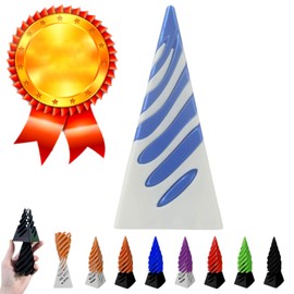 Impossible Pyramid Passthrough Sculpture Spiral Cone Fidget Toy Impossible Cone Anxiety Relief Toy Pass Through Pyramid Fidget Toy Vortex Thread Illusion Infinity Spiral Tree Desk Toy (Light Blue)