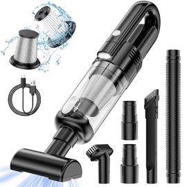 Vankarr Handstaubsauger Akku 9000Pa Autostaubsauger Stark Staubsauger Kabellos Tragbarer Handsauger Mini Auto Staubsauger mit Licht für Auto Zuhause Tierhaare