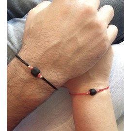 SIFRIMANIA His and Hers Couples Bracelets Real Azabache for Adults Set of 2