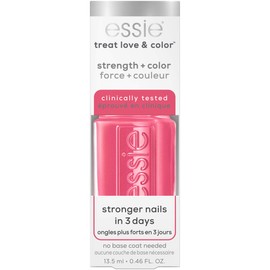 essie Strength and Color Nail Care Polish, Punch It Up, Full Coverage Pink with Blue Undertones, 0.46 Ounce