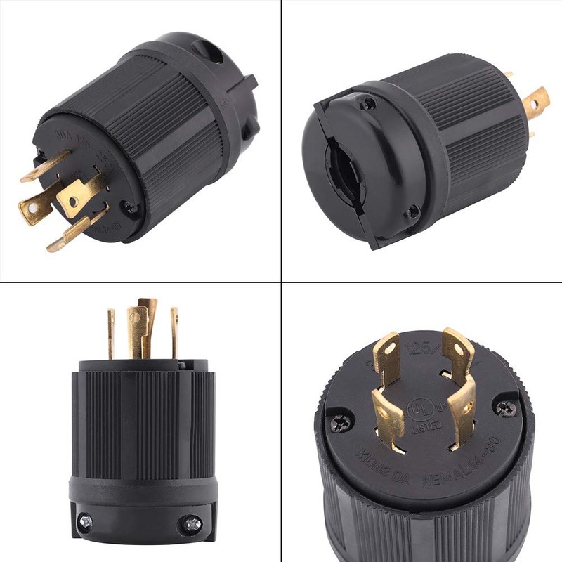 NEMA L14-30P Locking Plug, Generator Twist Lock Adapter Male Plug