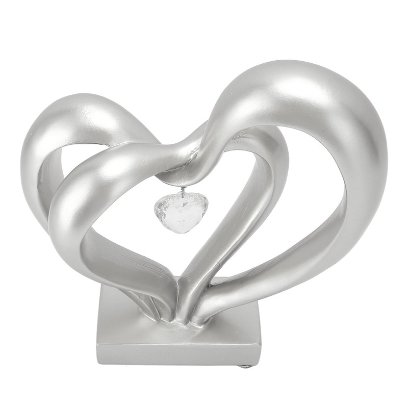 Double Heart Sculpture Resin Romantic Heart Statues Love Sculpture for