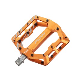 Funn Funndamental Flat Pedals - Wide Platform Pedals for BMX/MTB, Adjustable Grip for Exceptional Stability, 9/16 Inch CrMo Axle (Orange)