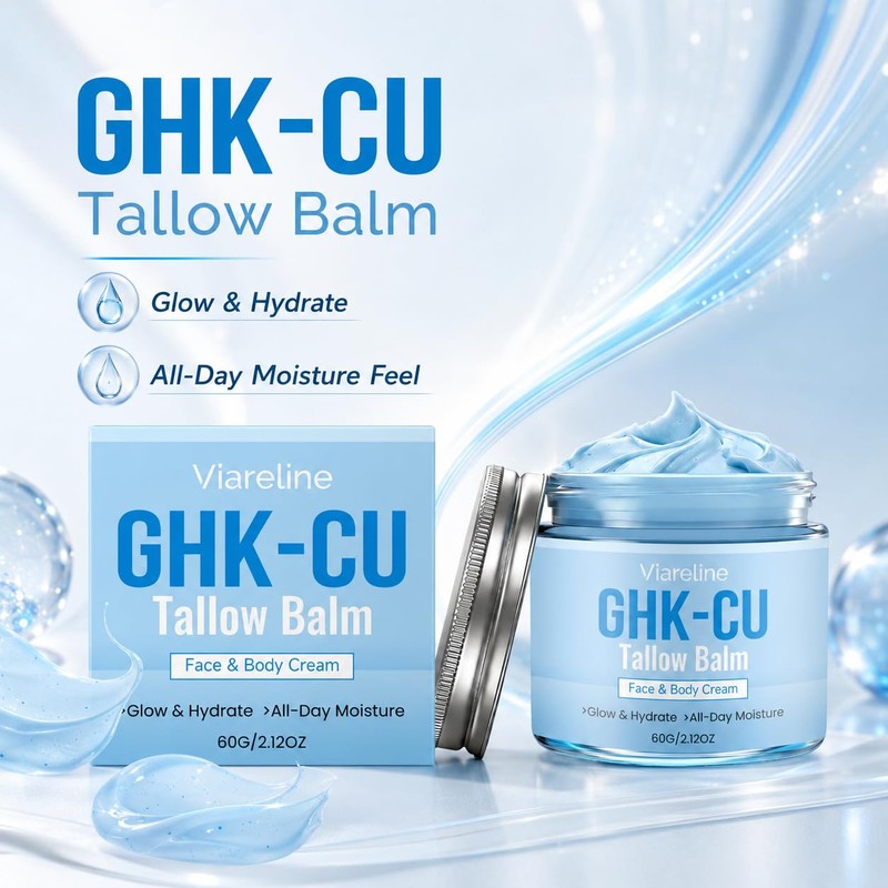GHK-Cu Copper Peptide Face & Body Cream, Whipped Beef Tallow