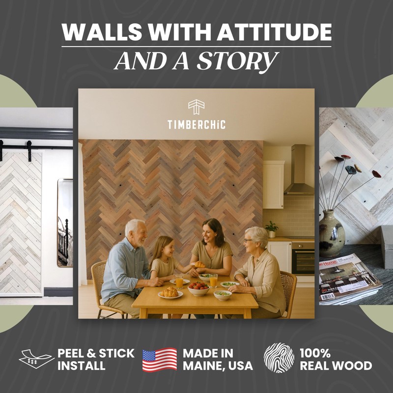 Timberchic DIY Reclaimed Wooden Wall Planks - Simple Peel and