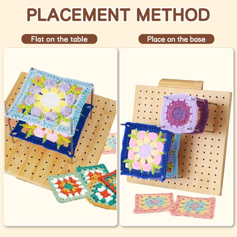 7.9 Inch Blocking Board Crochet Large, Handcrafted Wooden Blocking Board