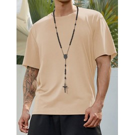 Supcare Prayer Beads for Men Women Rosary Catholic Necklace with Glass Beads Virgin Mary Medal Jesus Cross Necklace Pendant Stainless Steel Rosary Crucifix Religious Fashion Jewellery for Birthday,