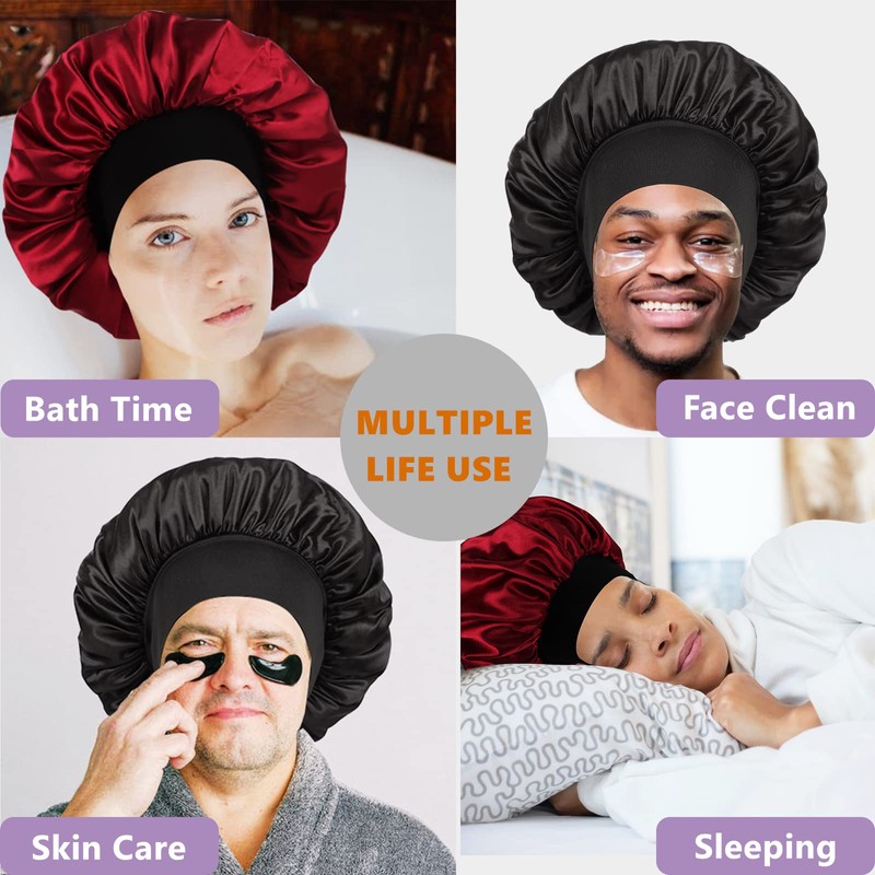 Himoswis Reversible Satin Bonnet for Men,Bonnets for Black Women Sleeping,Men