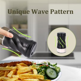 Black Salt and Pepper Shakers with Adjustable Pour Hole by NEODACO, Modern Glass Salt Shaker with Stainless Steel Lids for Kitchen Gadgets Table, RV, Ideal for Himalayan, Kosher, and Black Pepper