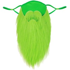 Fake Beard Leprechaun Beard Fake Mustache for St Patricks Day Costume Accessory Irish Party Supplies - Green 1