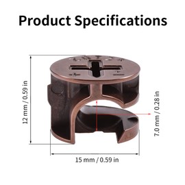 Skweawert 20Pcs Furniture Cam Lock Fasteners 12x15mm(0.47"x0.59"),Locking Cam Fitting Lock Nut Connectors for Drawer Cabinet,Compitable with IKEA Hardware Parts(Bronze)