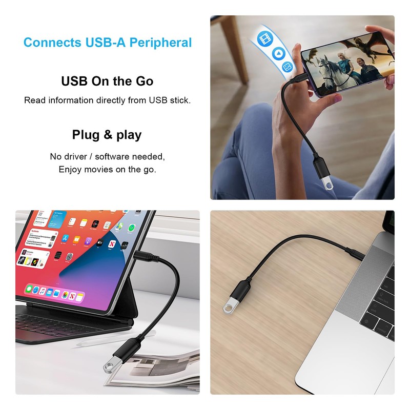 USB C to USB 3.0 Adapter, 5Gbps High-Speed Data Transfer