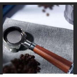 Snugluxe 54mm Bottomless Portafilter, 3-Lug Stainless Steel Head, Compatible with Breville 8-Series Machines (Includes Basket), Rosewood Handle