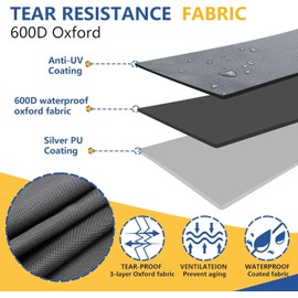 Log Splitter Cover Waterproof 900D Oxford Cloth 94" x 49" x 42" Suitable for 15-45 ton Gas or Electric Log splitters Weather-Resistant Wood Splitter Cover ( 15-45 Ton) (Grey)