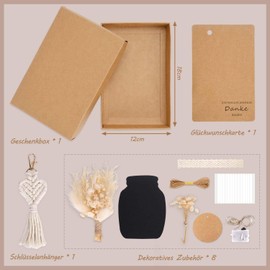YYSWSAKY Dankeschön Geschenke, Danke Geschenk Set mit Karte Danke, Schlüsselanhänger Makramee und Trockenblumen, Geschenkbox Dankeschön für Frauen, Beste Freundin, Lieblingsmensch, Handgefertigtes
