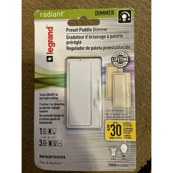Legrand Radiant 0-10V LED Dimmer Switch White RH703PTCCCV6