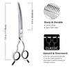 HASHIMOTO Curved Chunkers Shears for Dog Grooming,Curved Dog Texturizing Scissors,Cat