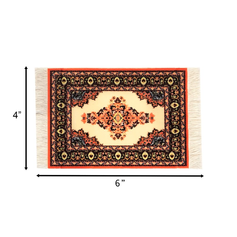 Carpet Coasters, Set 4 Turkish Rug Style Table Drink mats,