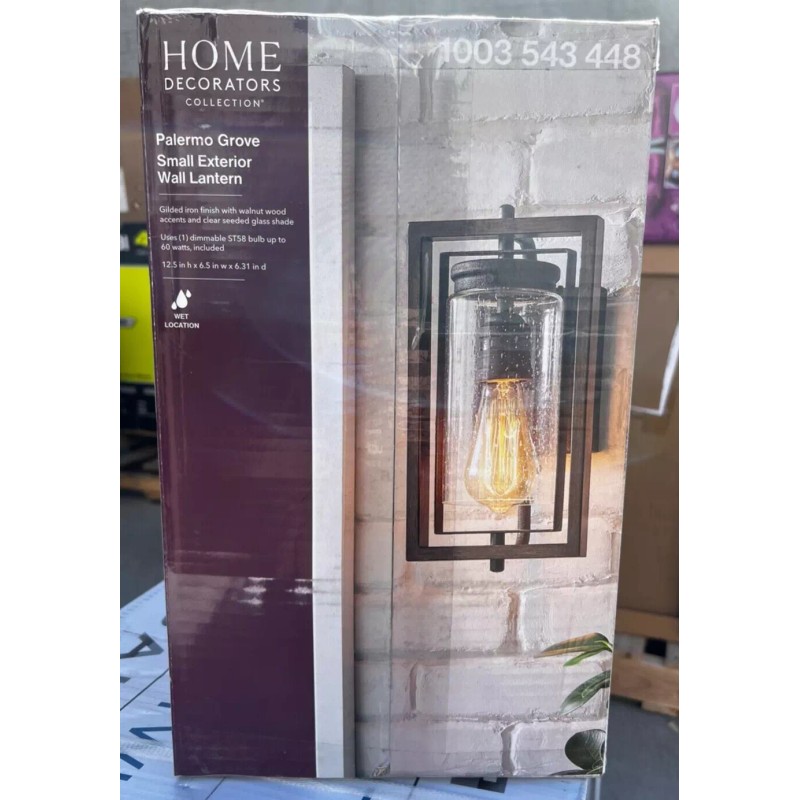 Home Decorators Palermo Grove 6-1/2 in. 1-Light Gilded Iron Outdoor