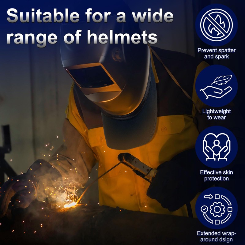 sourcing map Welding Helmet Bib FR Cotton Split Wrap-Around Helmet