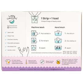 LAZY COCONUTS Eco Friendly, Plant Powered Laundry Detergent Strips - 100 Loads - Fragrance Free, Unscented, Ultra Concentrated, Earth Friendly No Plastic - Light, Perfect For Home, Travel, Camping